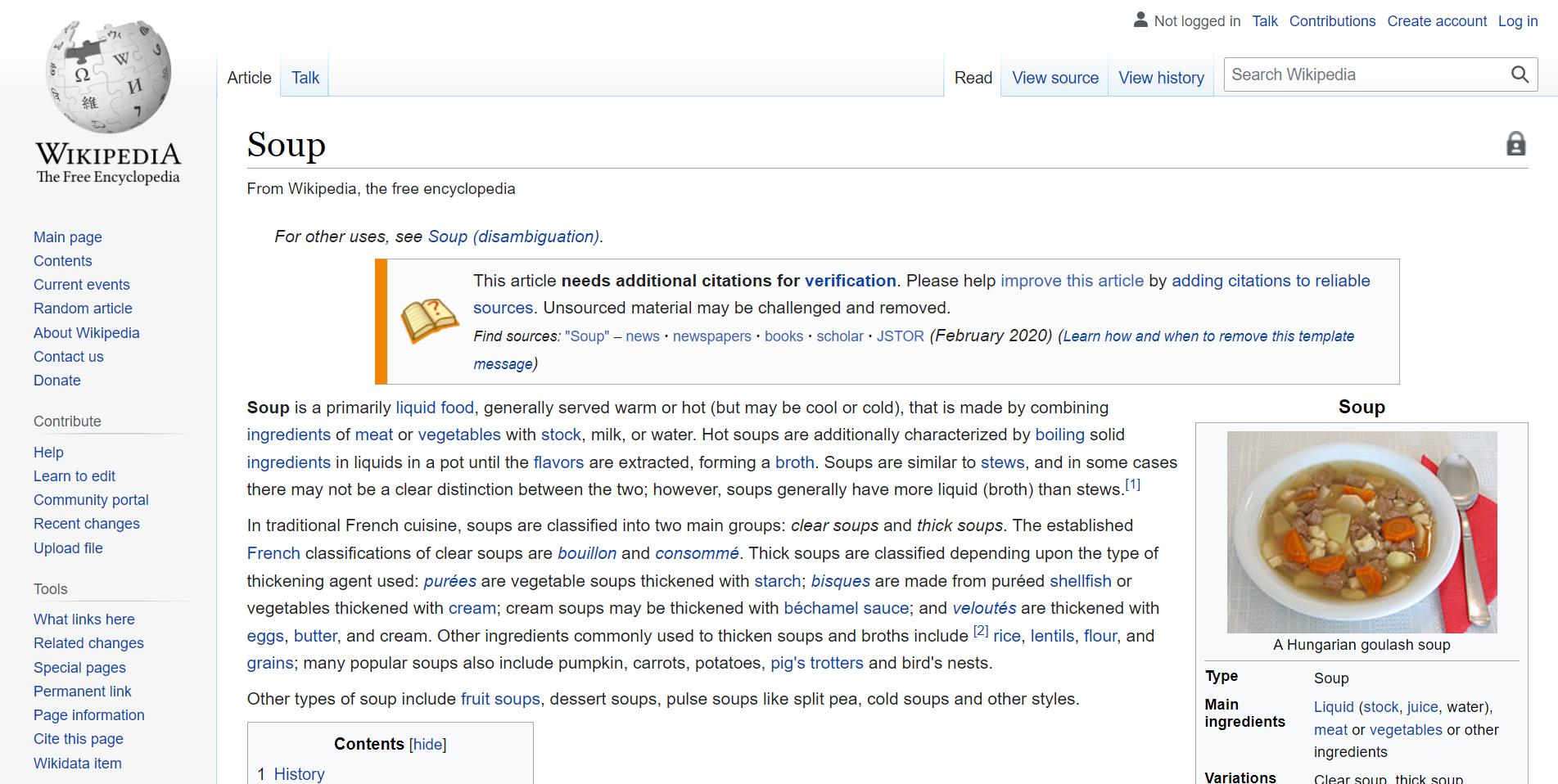 wikipedia page for soup sorry